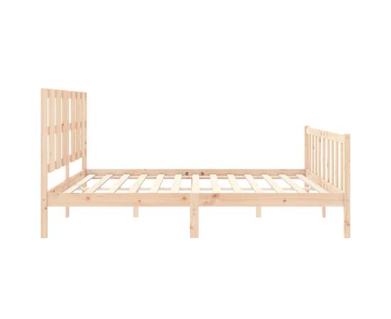 Cadru de pat cu tăblie, 180x200 cm, lemn masiv, 7 image