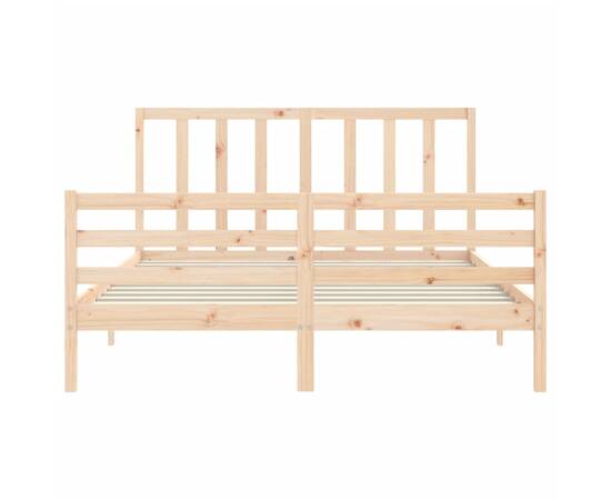 Cadru de pat cu tăblie, lemn masiv, king size 5ft, 6 image