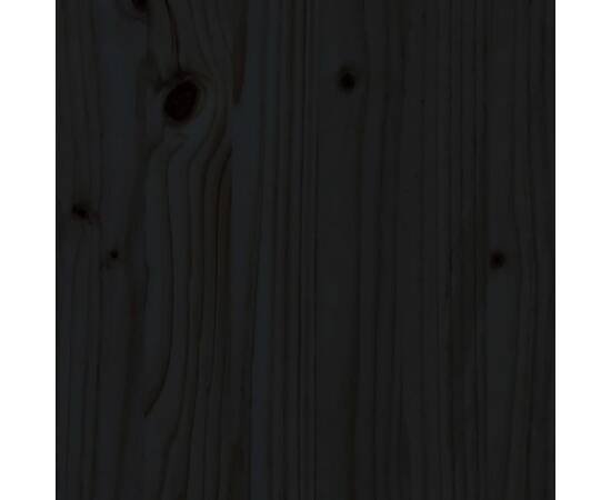 Cadru de pat cu tăblie, negru, 90x190 cm, lemn masiv, 11 image