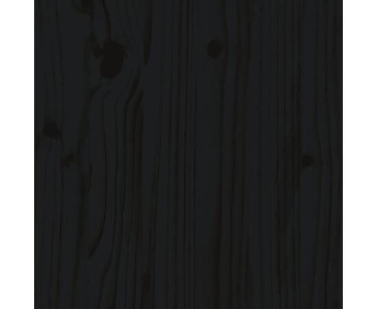 Cadru de pat cu tăblie, negru, 90x200 cm, lemn masiv, 11 image