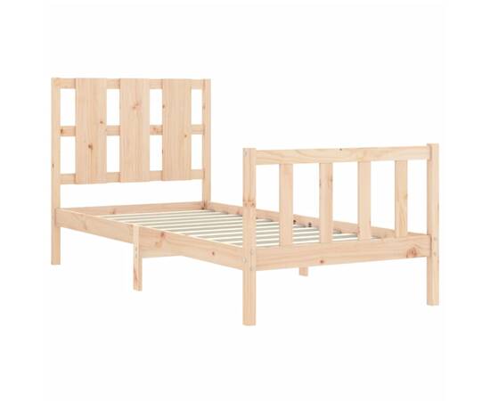 Cadru de pat cu tăblie 2ft6 small single, lemn masiv, 5 image