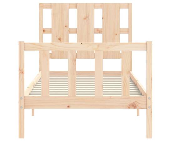 Cadru de pat cu tăblie 2ft6 small single, lemn masiv, 6 image