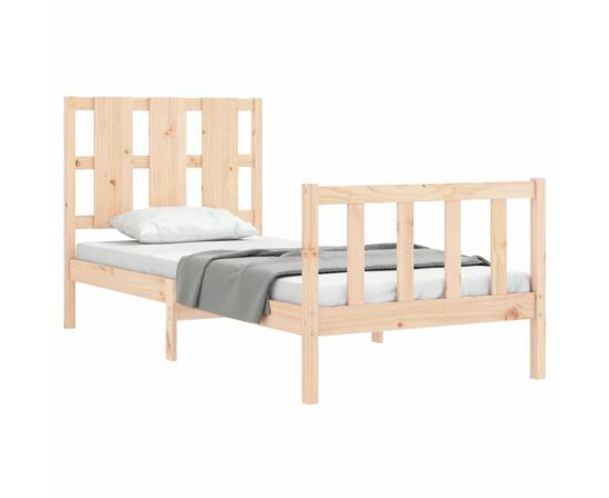 Cadru de pat cu tăblie 2ft6 small single, lemn masiv, 4 image
