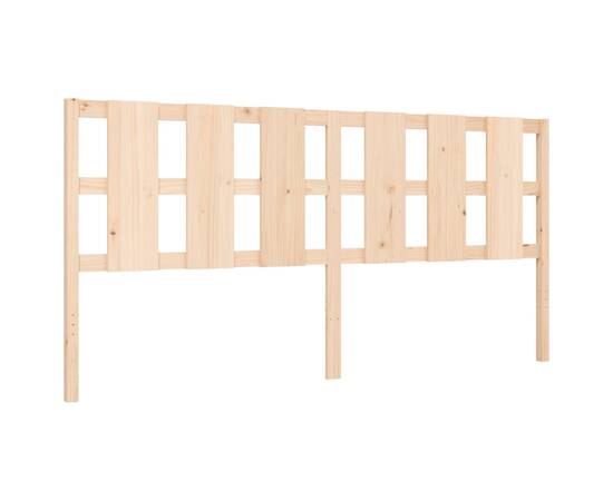 Cadru pat cu tăblie 200x200 cm, lemn masiv de pin, 8 image