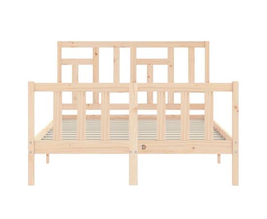 Cadru de pat cu tăblie, 120x200 cm, lemn masiv, 6 image