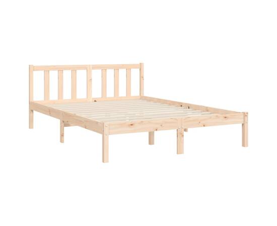 Cadru de pat cu tăblie, 120x200 cm, lemn masiv, 9 image
