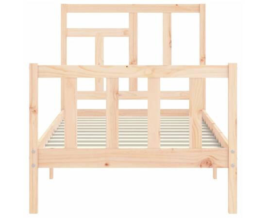 Cadru de pat cu tăblie, 90x200 cm, lemn masiv, 6 image