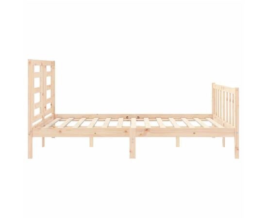 Cadru de pat cu tăblie, lemn masiv, king size 5ft, 7 image