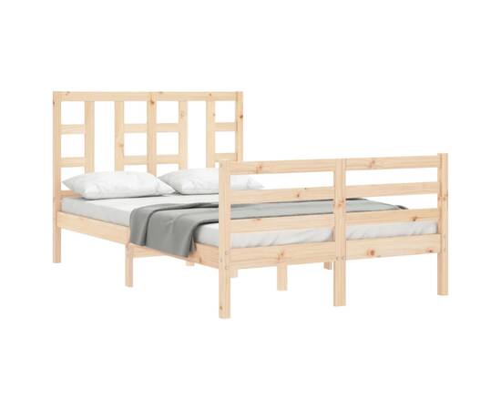 Cadru de pat cu tăblie, 120x200 cm, lemn masiv, 4 image