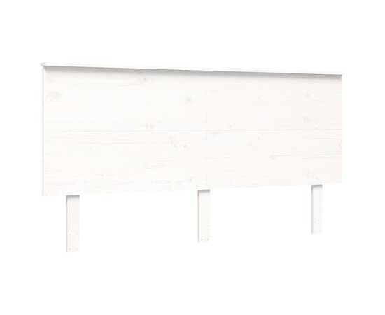 Cadru de pat cu tăblie, alb, 160x200 cm, lemn masiv, 8 image