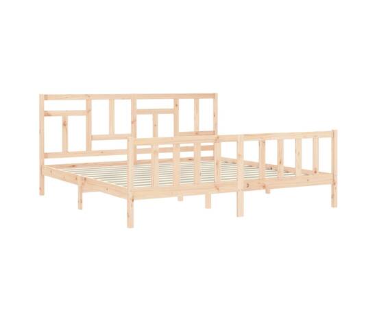 Cadru de pat cu tăblie 6ft super king, lemn masiv, 5 image