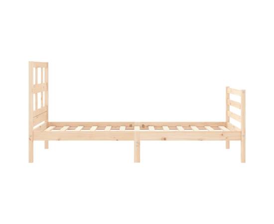 Cadru de pat cu tăblie, 100x200 cm, lemn masiv, 7 image