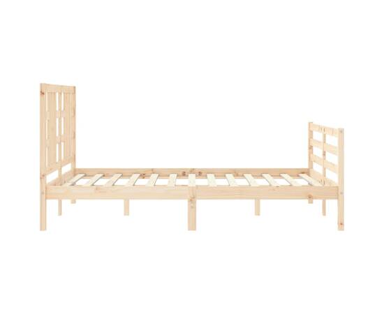 Cadru de pat cu tăblie, 160x200 cm, lemn masiv, 7 image