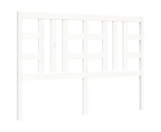 Cadru de pat cu tăblie, alb, lemn masiv, king size 5ft, 8 image