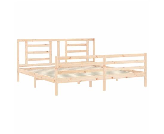 Cadru de pat cu tăblie 6ft super king, lemn masiv, 5 image