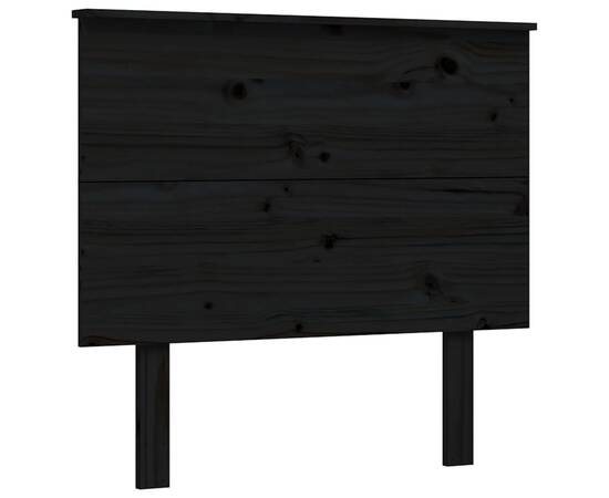 Cadru de pat cu tăblie, negru, 90x200 cm, lemn masiv, 8 image