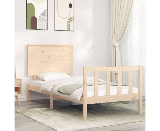 Cadru de pat cu tăblie 2ft6 small single, lemn masiv