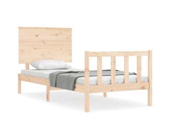 Cadru de pat cu tăblie 2ft6 small single, lemn masiv, 2 image