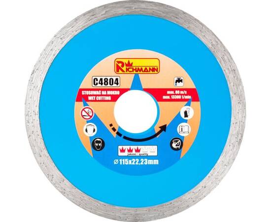 Disc diamantat, ceramica, taiere umeda, 115 mm/22.23 mm, richmann