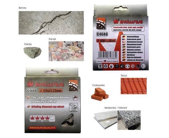 Disc diamantat dublu segmentat, beton, slefuire uscata, 125 mm/22.23 mm, richmann exclusive, 2 image