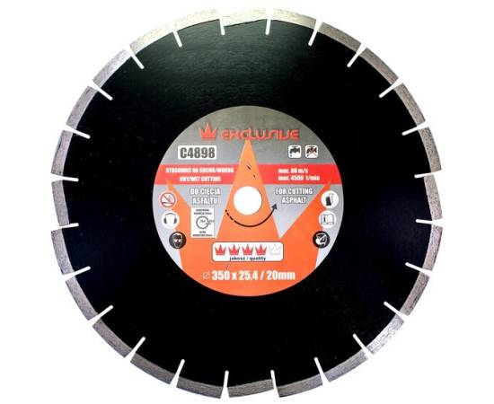 Disc diamantat, asfalt, taiere umeda si uscata, 350 mm/25.4 mm, richmann exclusive