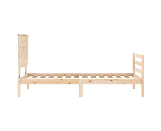 Cadru de pat cu tăblie 3ft, single, lemn masiv, 7 image