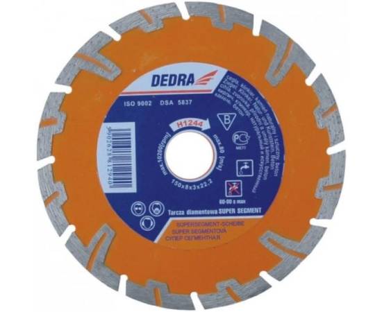 Disc diamantat super-segmentat, beton armat, taiere umeda si uscata, 150 mm, dedra