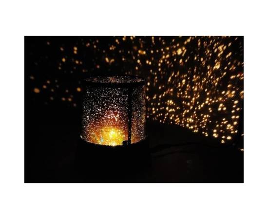 Lampa de noptiera cu proiector, model cer instelat, 3xaa, 11.7x10.8 cm, isotrade, 5 image