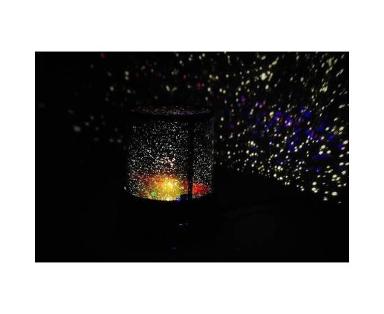 Lampa de noptiera cu proiector, model cer instelat, 3xaa, 11.7x10.8 cm, isotrade, 7 image