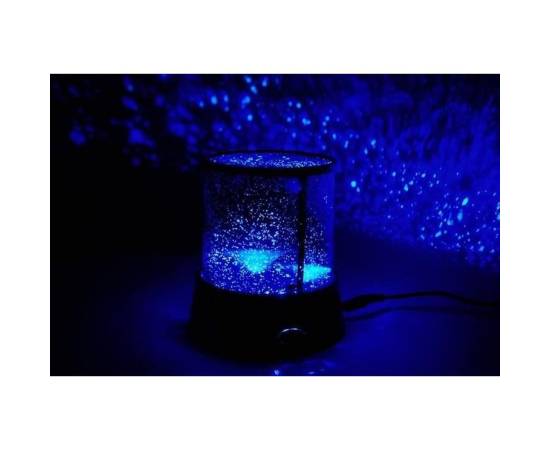 Lampa de noptiera cu proiector, model cer instelat, 3xaa, 11.7x10.8 cm, isotrade, 6 image