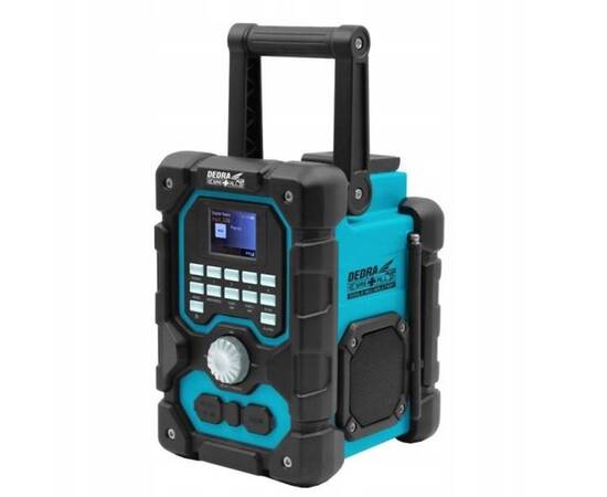 Radio cu bluetooth, 18v li-ion (acumulator neinclus), usb, dab+fm, sas+all, dedra