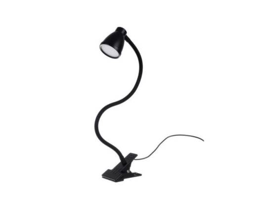 Lampa de birou cu clips, brat flexibil, 3 culori lumina, 10 niveluri, usb, negru, 45 cm, izoxis