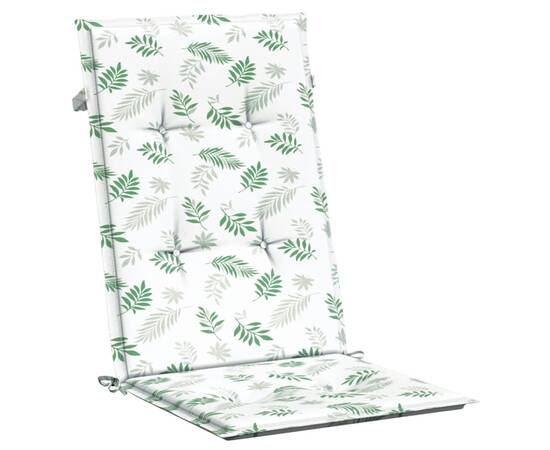 Perne de scaun spătar înalt, 4 buc., model frunze, textil, 4 image