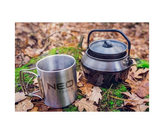 Ibric, ceainic, turistic, camping, aluminiu, 800 ml, 15.2x9.6 cm, neo, 2 image