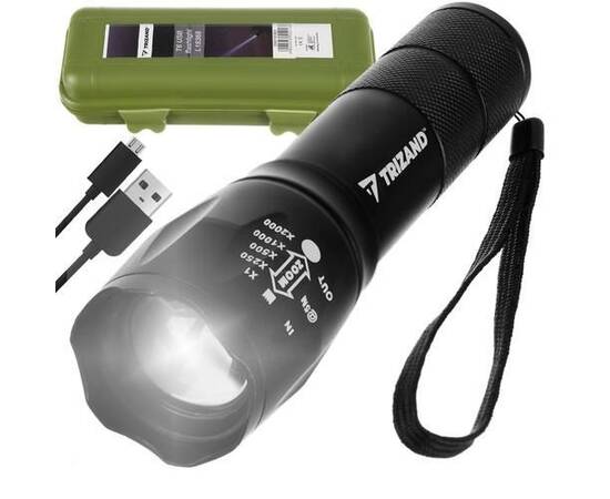 Lanterna aluminiu, led cree, powerbank, zoom, 5 w, usb, trizand , 8 image