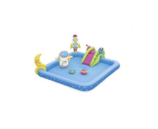 Piscina gonflabila pentru copii, de joaca, cu tobogan, 228x206x84 cm, bestway little astronaut