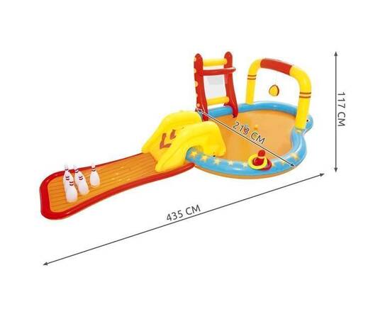 Piscina gonflabila pentru copii, de joaca, cu tobogan, 435x213x117 cm, bestway lil' champ, 9 image