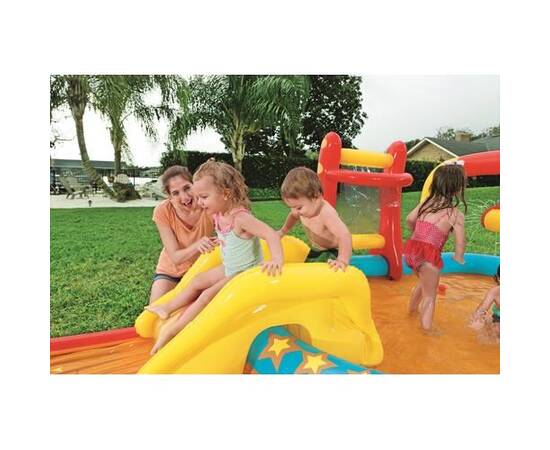 Piscina gonflabila pentru copii, de joaca, cu tobogan, 435x213x117 cm, bestway lil' champ, 7 image
