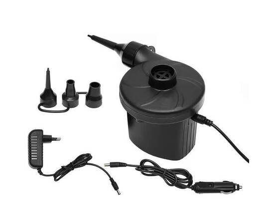 Pompa aer electrica pentru saltele, piscina, 50 w, 220-240v/12v, 3 conectori, trizand, 9 image