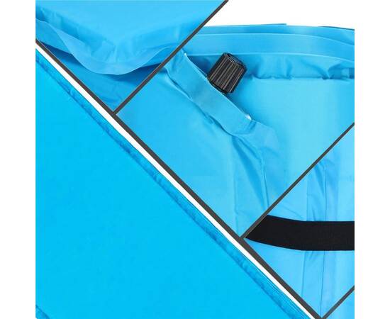 Saltea camping auto-gonflabila, poliester si spuma pu, albastru, 180x50 cm, springos, 22 image
