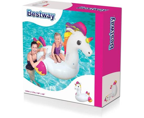 Saltea de apa gonflabila pentru copii, model unicorn, 150x117 cm, bestway maxi fantasy , 7 image