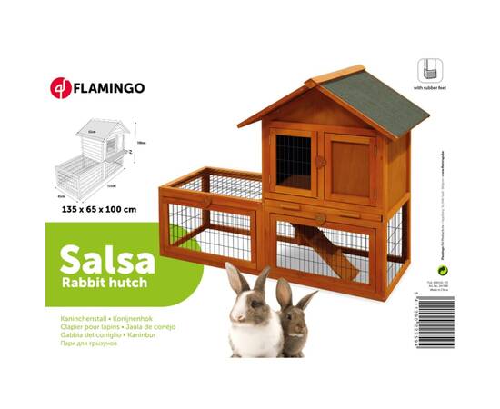 Flamingo cușcă pentru iepuri "salsa", maro, 135x65x100 cm, 3 image