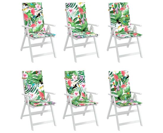 Perne de scaun spătar înalt, 6 buc., multicolor, textil, 3 image
