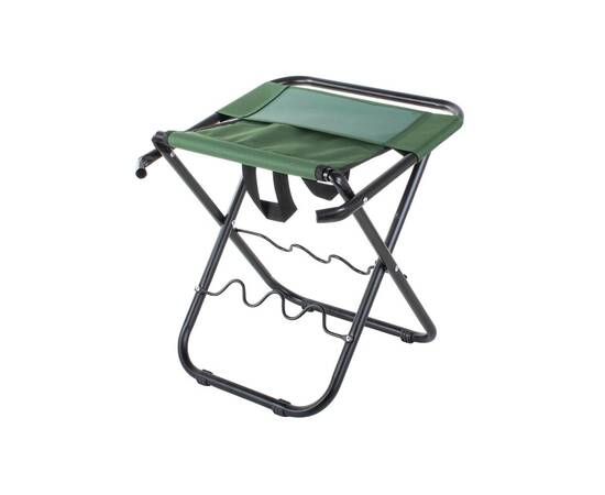 Scaun pliabil pentru pescuit, verk group, cu suport undita, verde, 35x27x60 cm, 5 image