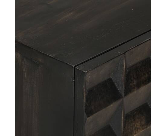Servantă, negru, 55x34x75 cm, lemn masiv de mango și fier, 6 image