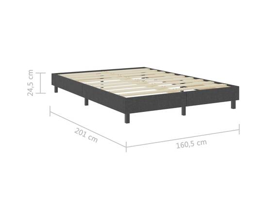 Cadru de pat continental, gri, 160x200 cm, material textil, 8 image