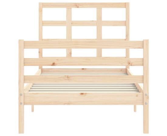 Cadru de pat cu tăblie 2ft6 small single, lemn masiv, 6 image