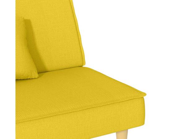 Canapea extensibilă, galben deschis, material textil, 10 image