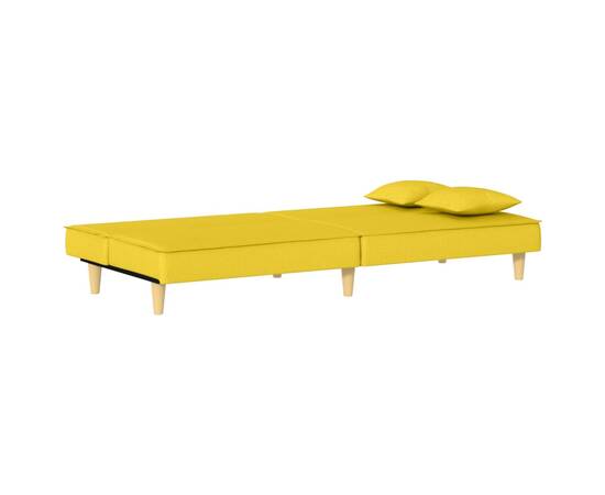 Canapea extensibilă, galben deschis, material textil, 8 image