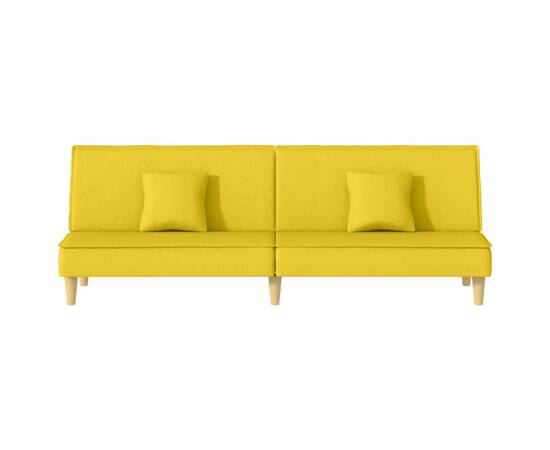 Canapea extensibilă, galben deschis, material textil, 4 image